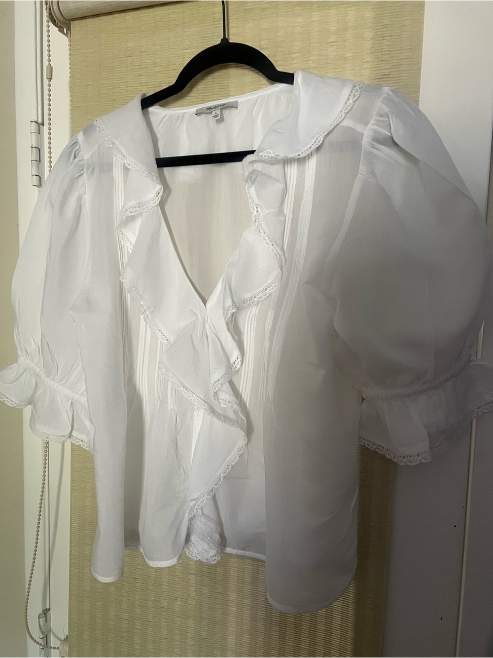 Madewell ruffle puff sleeved top - Picture 5 of 8